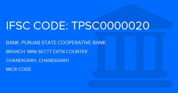 Punjab State Cooperative Bank Mini Sectt Extn Counter Branch IFSC Code