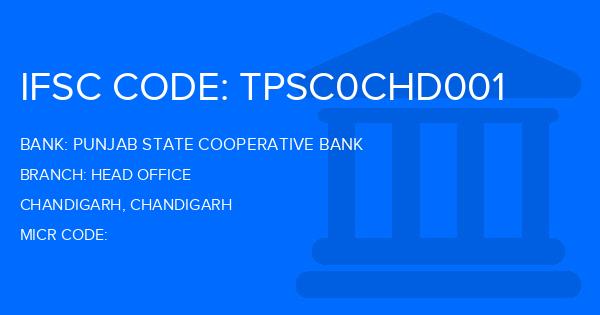 Punjab State Cooperative Bank Head Office Branch IFSC Code