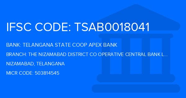 Telangana State Coop Apex Bank The Nizamabad District Co Operative Central Bank Ltd Jukkal Branch IFSC Code