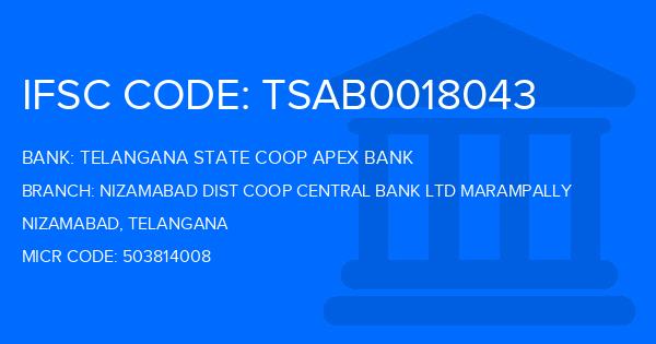 Telangana State Coop Apex Bank Nizamabad Dist Coop Central Bank Ltd Marampally Branch IFSC Code