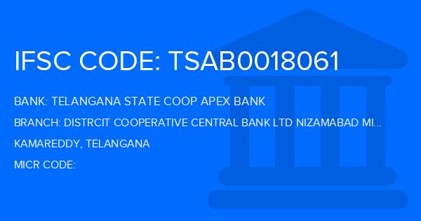 Telangana State Coop Apex Bank Distrcit Cooperative Central Bank Ltd Nizamabad Mirzapur Branch IFSC Code