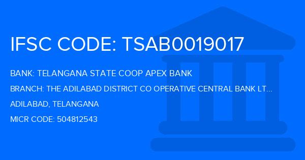 Telangana State Coop Apex Bank The Adilabad District Co Operative Central Bank Ltd Sarangpur Branch IFSC Code