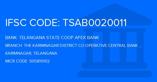 Telangana State Coop Apex Bank The Karimnagar District Co Operative Central Bank Ltd Jagityal Branch IFSC Code