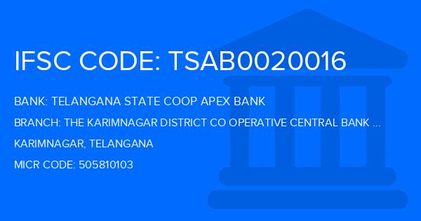 Telangana State Coop Apex Bank The Karimnagar District Co Operative Central Bank Ltd Mallial Branch IFSC Code