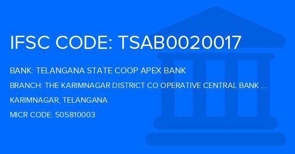 Telangana State Coop Apex Bank The Karimnagar District Co Operative Central Bank Ltd Mankammathota Branch IFSC Code