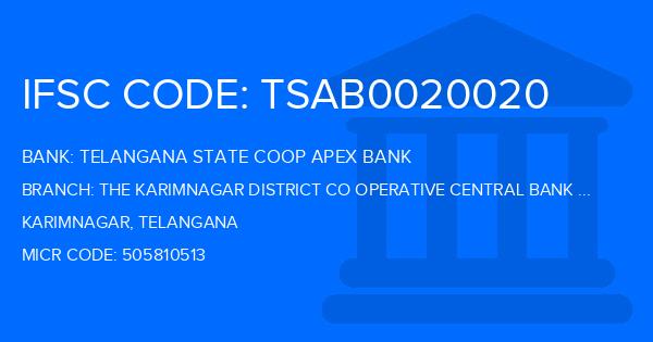 Telangana State Coop Apex Bank The Karimnagar District Co Operative Central Bank Ltd Mustabad Branch IFSC Code