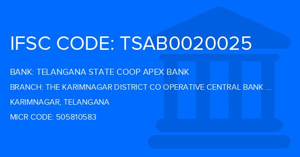 Telangana State Coop Apex Bank The Karimnagar District Co Operative Central Bank Ltd Sultanabad Branch IFSC Code