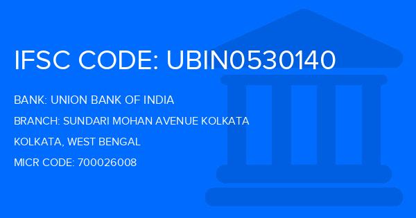 Union Bank Of India (UBI) Sundari Mohan Avenue Kolkata Branch IFSC Code