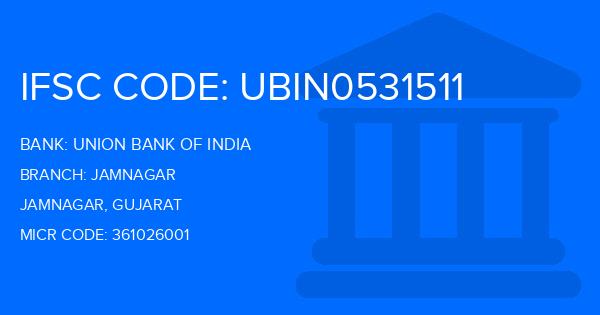 Union Bank Of India (UBI) Jamnagar Branch IFSC Code