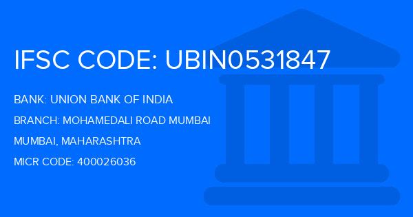 Union Bank Of India (UBI) Mohamedali Road Mumbai Branch IFSC Code