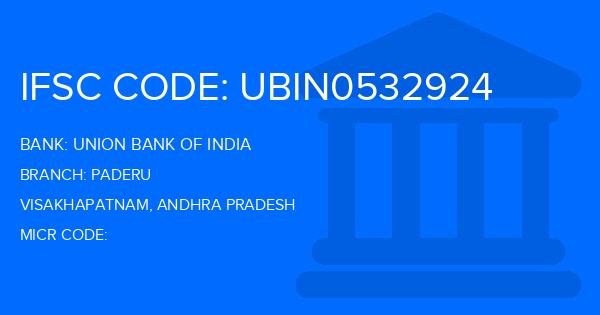 Union Bank Of India (UBI) Paderu Branch IFSC Code