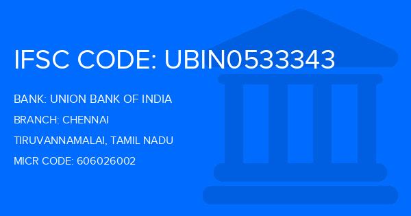 Union Bank Of India (UBI) Chennai Branch IFSC Code