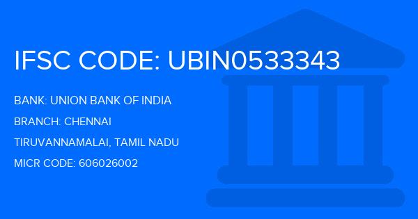 Union Bank Of India (UBI) Chennai Branch IFSC Code