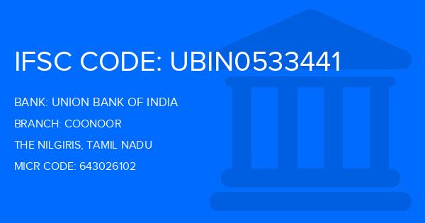 Union Bank Of India (UBI) Coonoor Branch IFSC Code