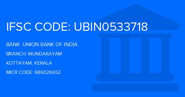 Union Bank Of India (UBI) Mundakayam Branch IFSC Code