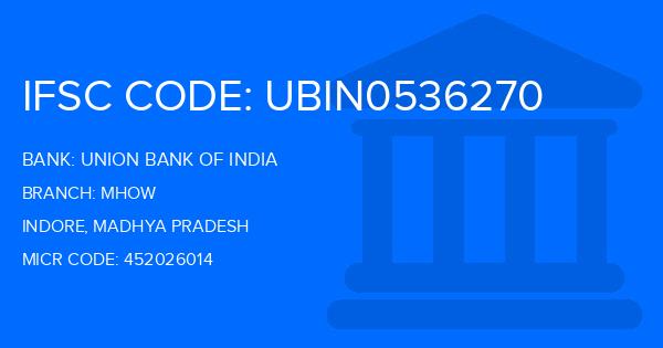 Union Bank Of India (UBI) Mhow Branch IFSC Code