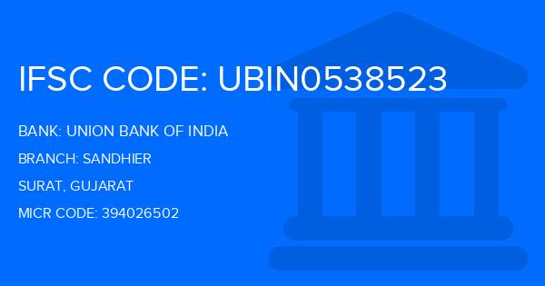 Union Bank Of India (UBI) Sandhier Branch IFSC Code