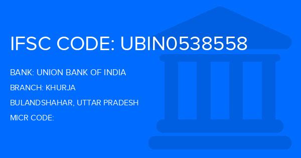Union Bank Of India (UBI) Khurja Branch IFSC Code