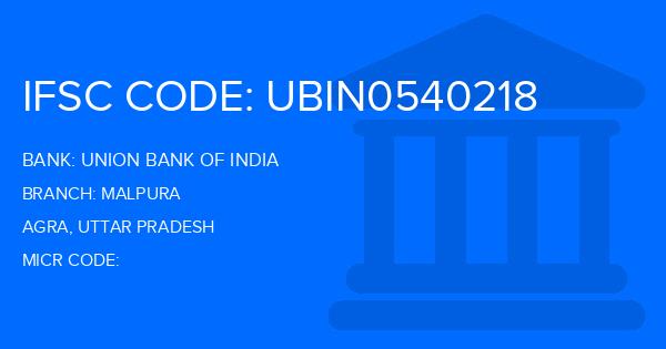 Union Bank Of India (UBI) Malpura Branch IFSC Code