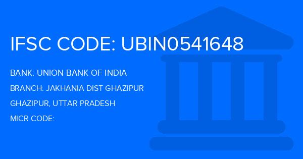 Union Bank Of India (UBI) Jakhania Dist Ghazipur Branch IFSC Code