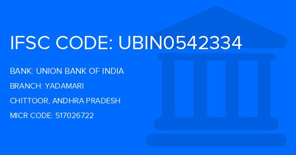 Union Bank Of India (UBI) Yadamari Branch IFSC Code