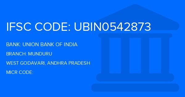 Union Bank Of India (UBI) Munduru Branch IFSC Code