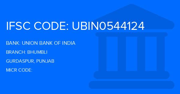 Union Bank Of India (UBI) Bhumbli Branch IFSC Code