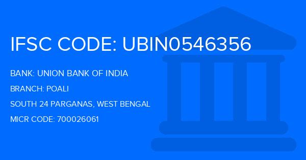 Union Bank Of India (UBI) Poali Branch IFSC Code