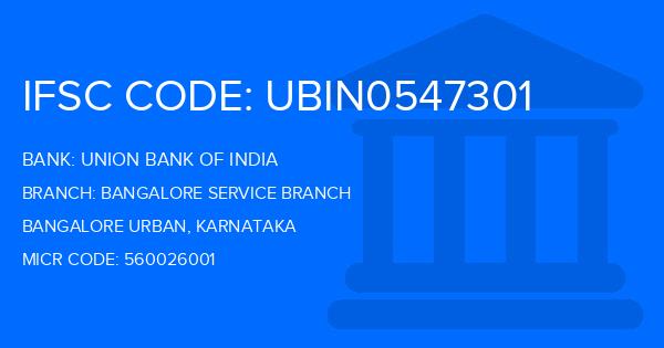 Union Bank Of India (UBI) Bangalore Service Branch