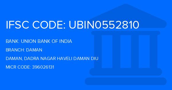 Union Bank Of India (UBI) Daman Branch IFSC Code