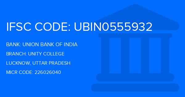 Union Bank Of India (UBI) Unity College Branch IFSC Code
