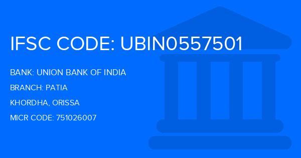 Union Bank Of India (UBI) Patia Branch IFSC Code
