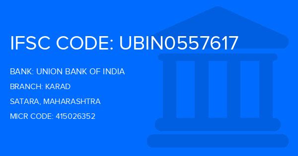 Union Bank Of India (UBI) Karad Branch IFSC Code