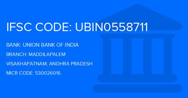 Union Bank Of India (UBI) Maddilapalem Branch IFSC Code