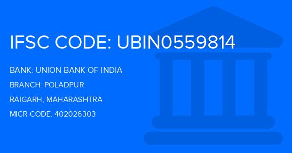 Union Bank Of India (UBI) Poladpur Branch IFSC Code