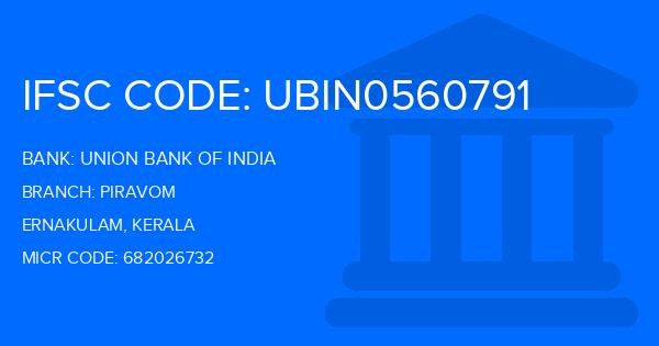 Union Bank Of India (UBI) Piravom Branch IFSC Code