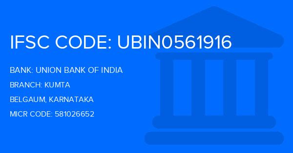 Union Bank Of India (UBI) Kumta Branch IFSC Code