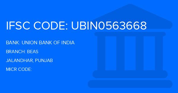 Union Bank Of India (UBI) Beas Branch IFSC Code