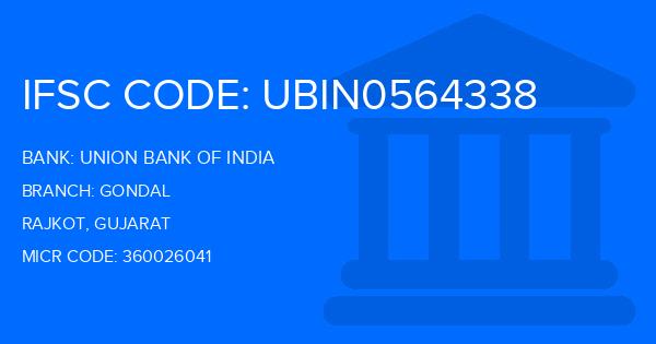 Union Bank Of India (UBI) Gondal Branch IFSC Code