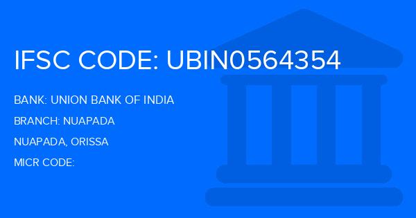 Union Bank Of India (UBI) Nuapada Branch IFSC Code