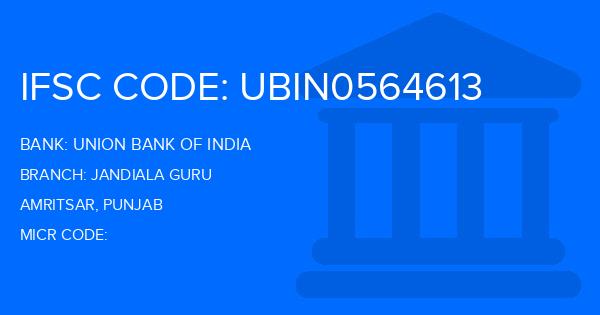 Union Bank Of India (UBI) Jandiala Guru Branch IFSC Code