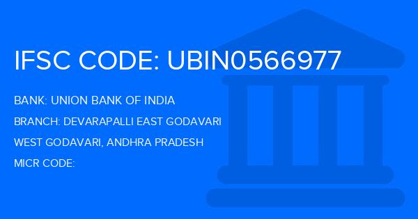 Union Bank Of India (UBI) Devarapalli East Godavari Branch IFSC Code