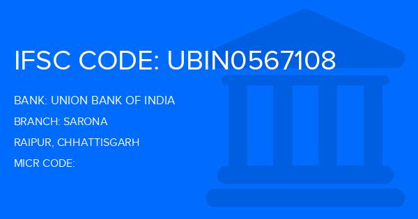 Union Bank Of India (UBI) Sarona Branch IFSC Code
