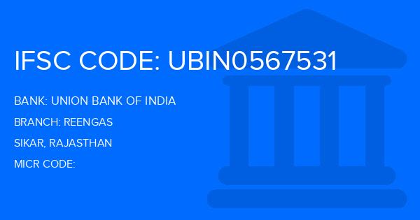 Union Bank Of India (UBI) Reengas Branch IFSC Code
