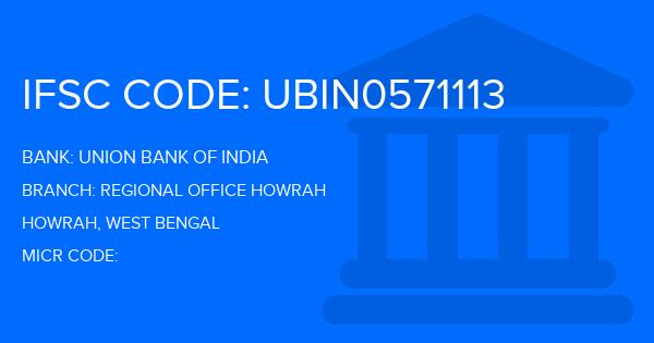 Union Bank Of India (UBI) Regional Office Howrah Branch IFSC Code