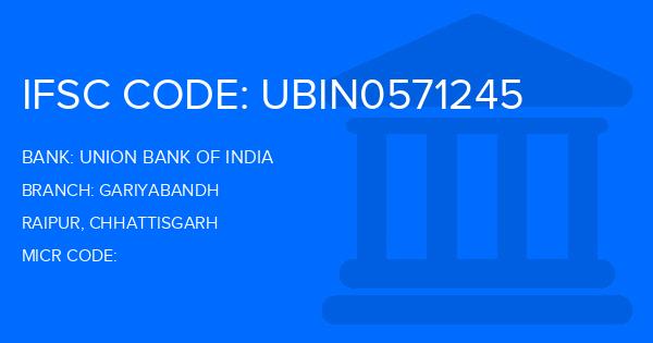 Union Bank Of India (UBI) Gariyabandh Branch IFSC Code