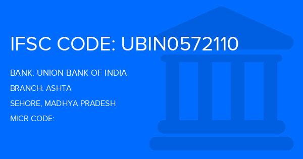 Union Bank Of India (UBI) Ashta Branch IFSC Code