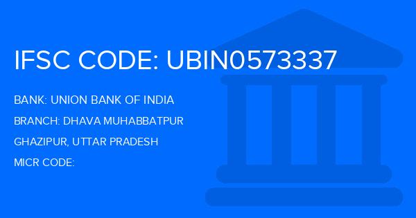 Union Bank Of India (UBI) Dhava Muhabbatpur Branch IFSC Code