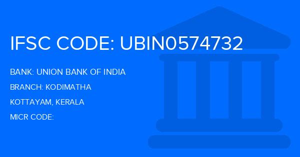 Union Bank Of India (UBI) Kodimatha Branch IFSC Code