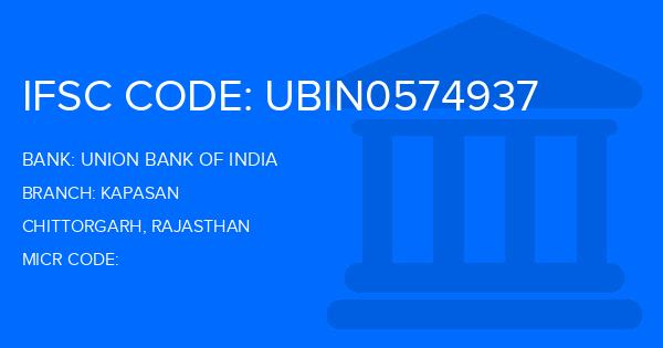 Union Bank Of India (UBI) Kapasan Branch IFSC Code